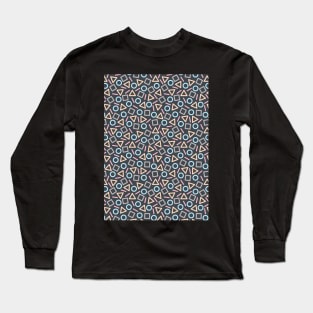 Geometric Shapes Pattern (Black) Long Sleeve T-Shirt
